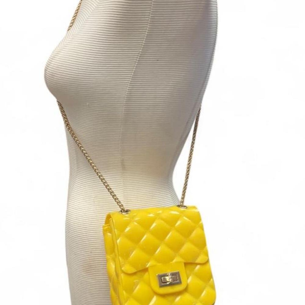 Yellow quilted crossbody bag